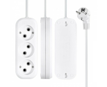 Сетевой удлинитель 1-2.SALE 3 розетки, 16А, 1.5м, заземление, ПВС 3х1, белый