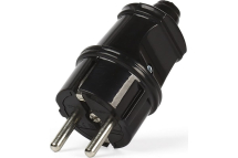 Вилка прямая 10А с/з, черный Smartbuy