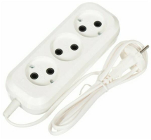 Сетевой удлинитель Jett (Obihod) 3 розетки, 6А, 1300Вт, 5м ШВВП 2х0.75, белый