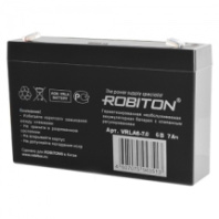 Аккумулятор 6V 7 Ah Robiton VRLA6-7.0 (Размеры: 151x34x94 мм)