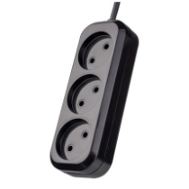 Сетевой удлинитель Perfeo "RU POWER" 3 розетки, 10А, 2200Вт, 5м, черный (P16-012)